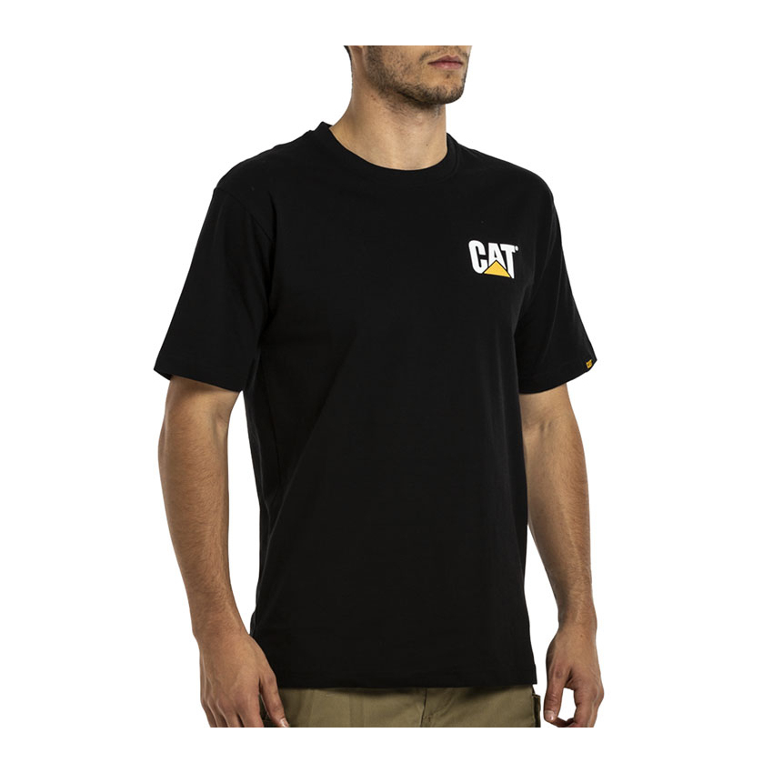 Caterpillar T-Shirts Online UAE - Caterpillar Trademark Mens - Black DKGEIX690